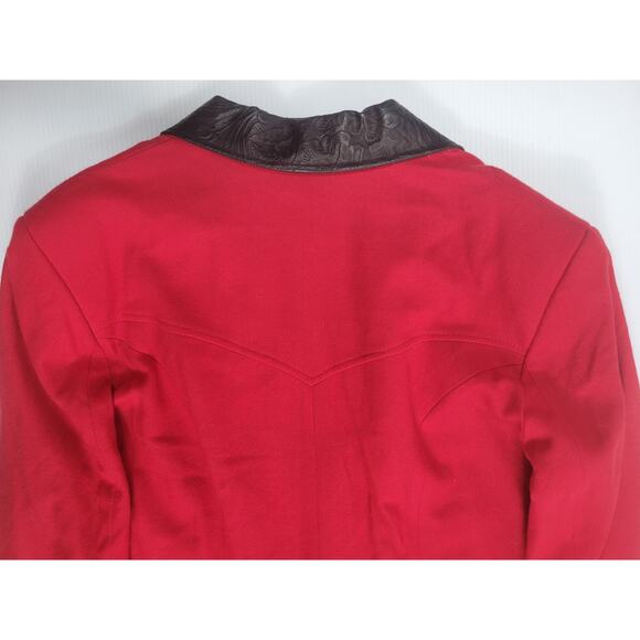 Vintage Pioneer Wear Womens‎ Large Red Duster Overcoat Western Wool Blend 22512 - Picture 5 of 13